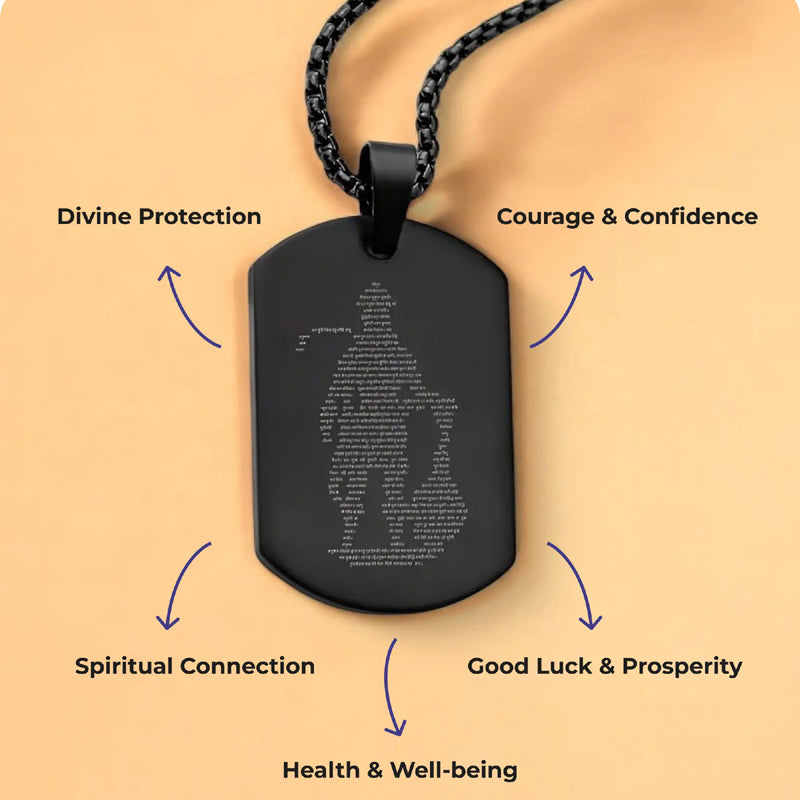 Golden Hanuman Chalisha Pendant with Chain