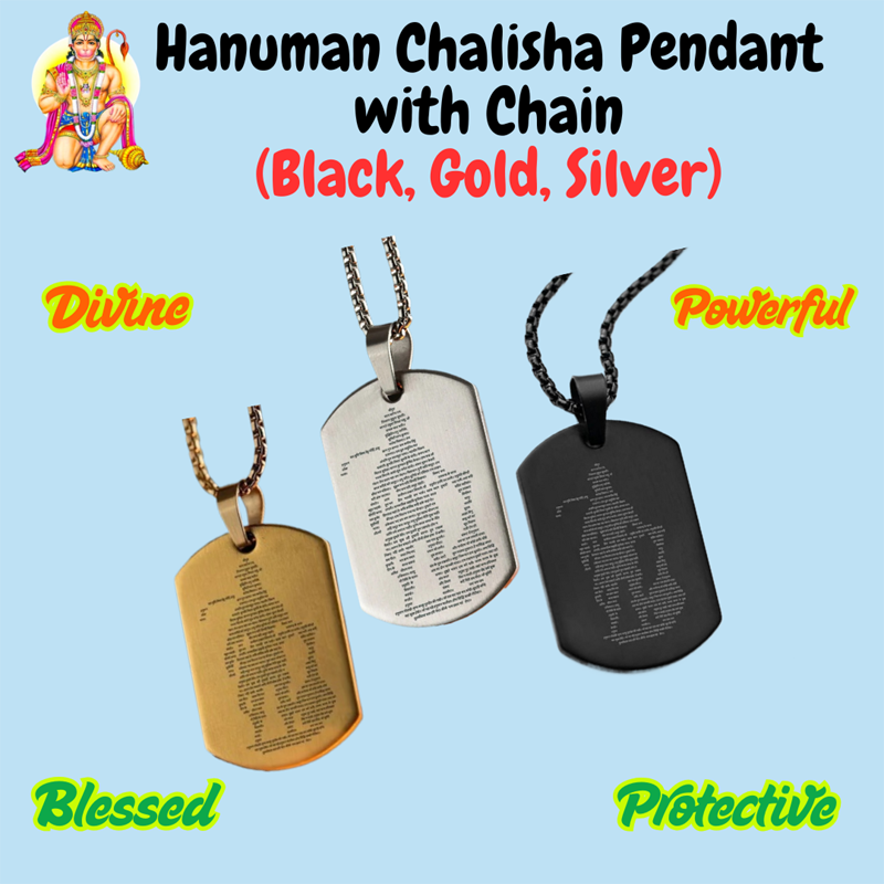 Golden Hanuman Chalisha Pendant with Chain