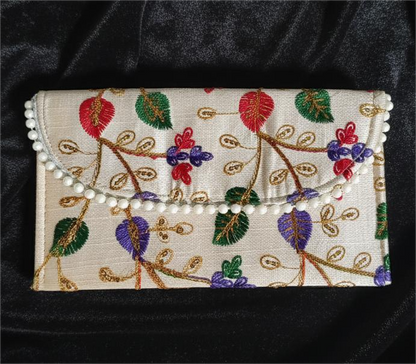 Embroidered Floral Hand Bag slim