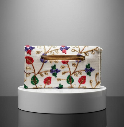 Embroidered Floral Hand Bag slim