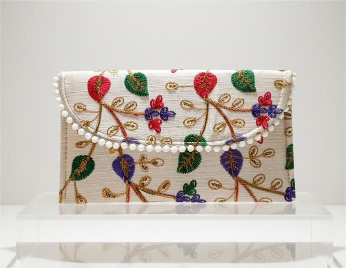 Embroidered Floral Hand Bag slim