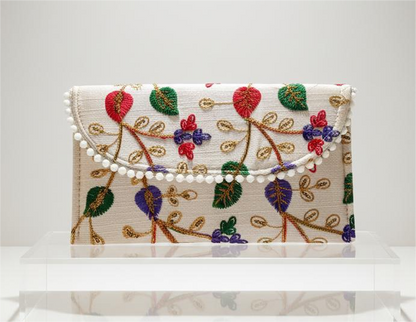 Embroidered Floral Hand Bag slim