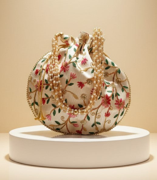 Handcrafted Floral potli Bag