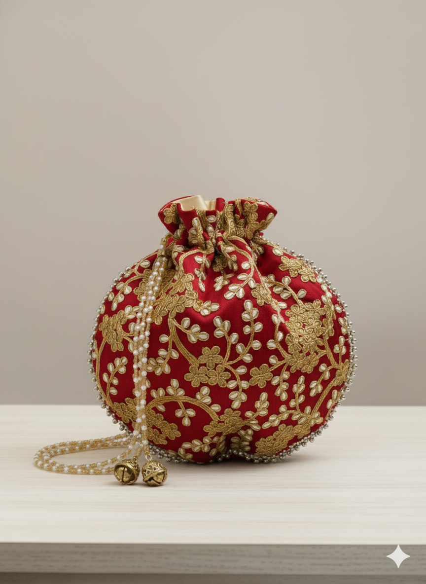 Handcrafted Floral potli Bag