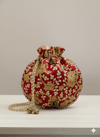 Handcrafted Floral potli Bag